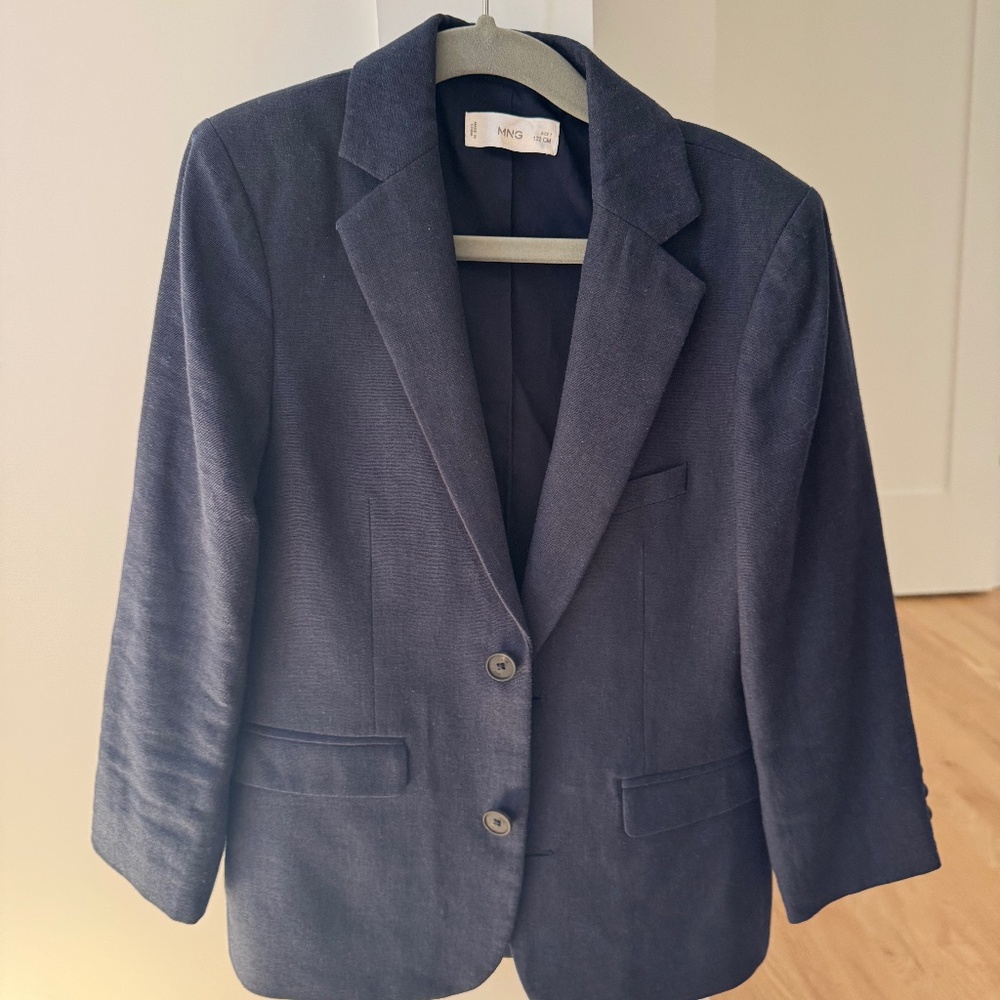 Mango boys linen navy blazer size 7